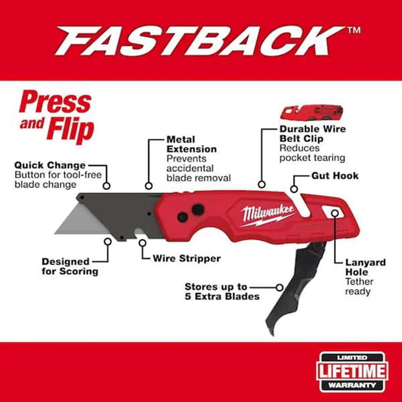 Canivete Utilitário Milwaukee FASTBACK™ 6 em 1